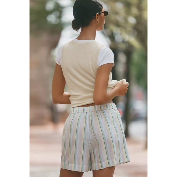 By Anthropologie The Wren Boxer Shorts Striped Printed Pull-on Cotton M 281670 - Picture 6 of 13